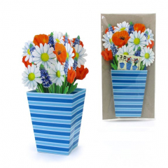 DeeWeeCarte de voeux 3D - bouquet de fleurs