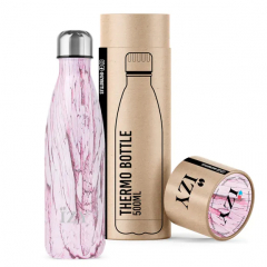 DeeWeeThermos thé 500 ml, design rose, Bouteille isotherme, Acier inoxydable, gourde boissons chaudes, froides