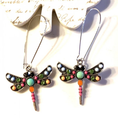 DeeWeeBoucles d'oreilles libellules et perles colorées