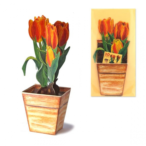 Carte de voeux 3D - Tulipes