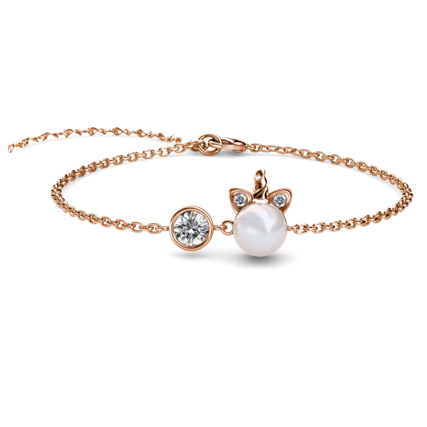 Bracelet Unicorn Pearl - Or Rosé et Cristal