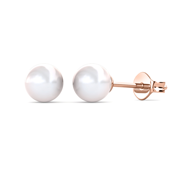 Boucles d'oreilles Full Moon Pearl - Or Rosé et Cristal